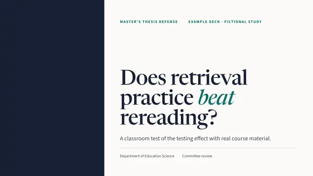 Does Retrieval Practice Beat Rereading?, slide 1