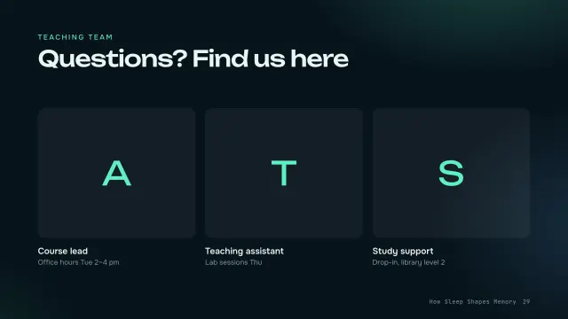 Aurora theme: People — teaching team