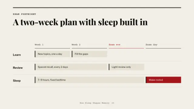 Broadsheet theme: Roadmap — a two-week exam plan