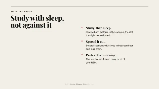 Broadsheet theme: List — study with sleep