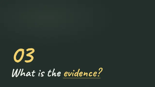 Chalk theme: Section — what is the evidence?