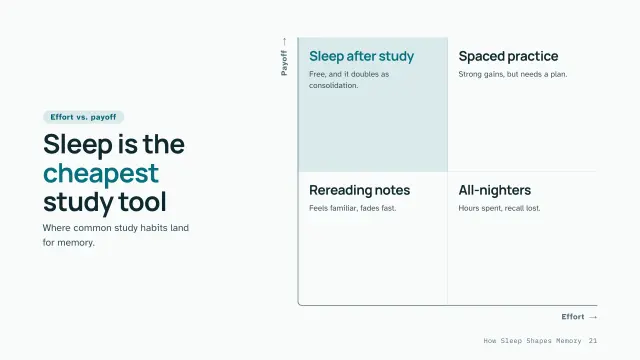Clinic theme: Matrix — sleep is the cheapest study tool