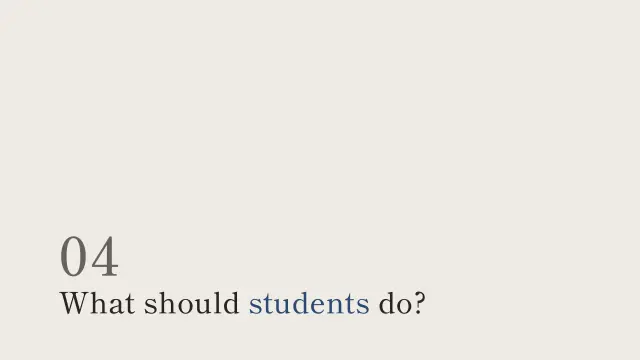 Ma theme: Section — what should students do?