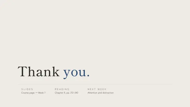 Ma theme: Closing — thank you