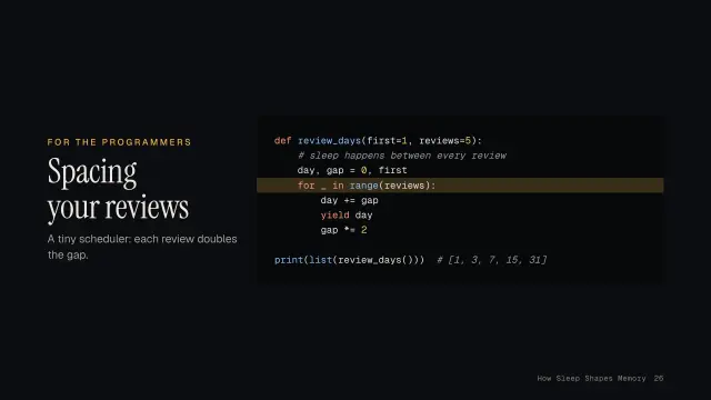 Nocturne theme: Code — spacing your reviews