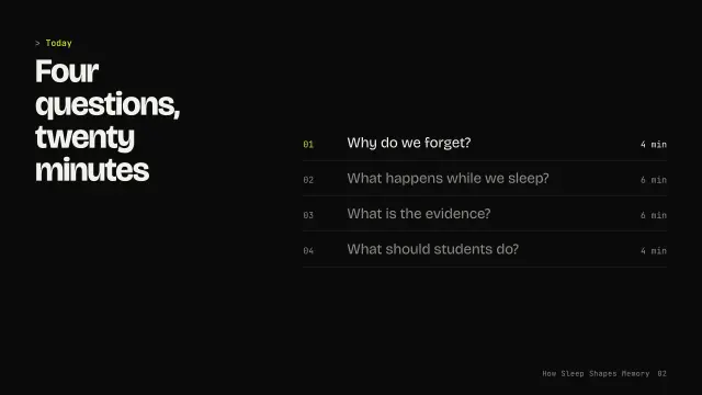Volt theme: Agenda — four questions